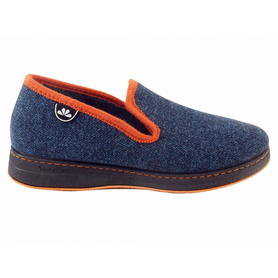 Chausson homme Semelflex-Super Ruben-Marine