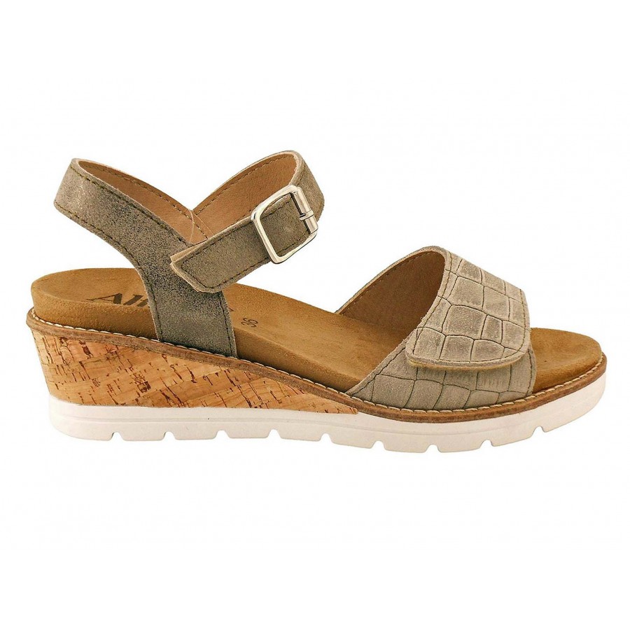 Sandale Altex Lauriane-Kaki croco