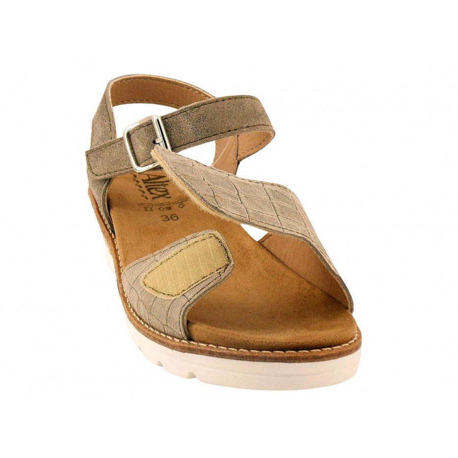 Sandale Altex Lauriane-Kaki croco