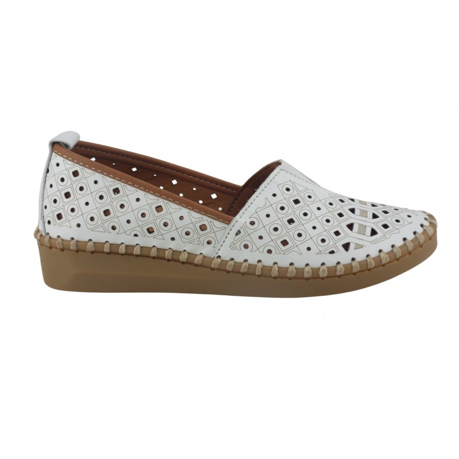 Altex-Mocassin femme-Alana-Blanc
